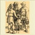 Трое крестьян начала XVI века. Гравюра работы Альбрехта Дюрера