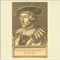 Фердинанд I, как римский император, в возрасте 29 лет. Гравюра на меди работы