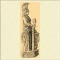 Мраморная статуя Афины, найденная в Афинах в 1880 г. Считается копией знаменитой