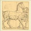 Боевой конь. Мраморная плита IV в. до н. э., найденная в 1948 г.