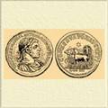 Бронзовая монета Гелиогабала 222 г. н. э.