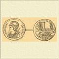 Бронзовая монета Константинополя.