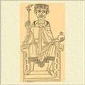 Генрих IV на троне, со скипетром и державой.