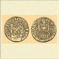Серебряная монета Рудольфа I Габсбурга.